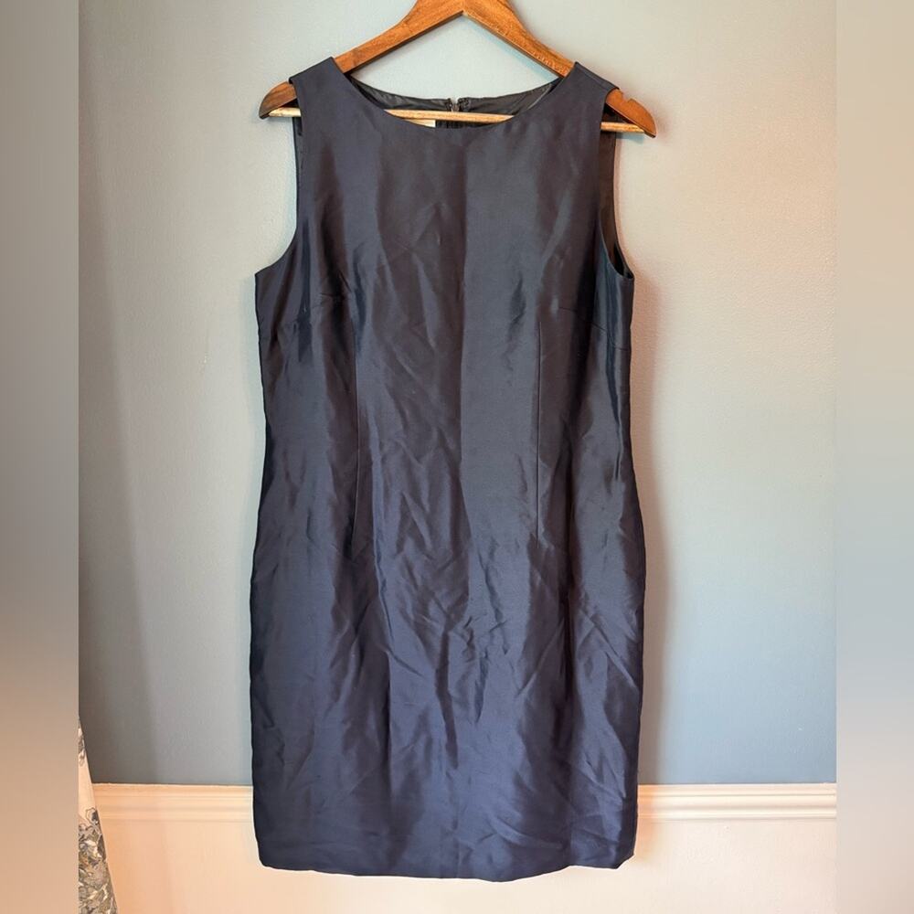 Talbots 100% silk‎ navy sheath dress